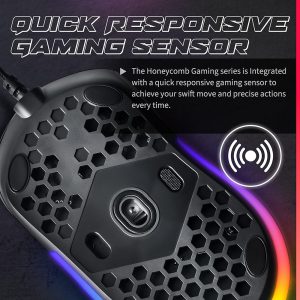 Honeycomb Shell Wired RGB Gaming Mouse - Image 3